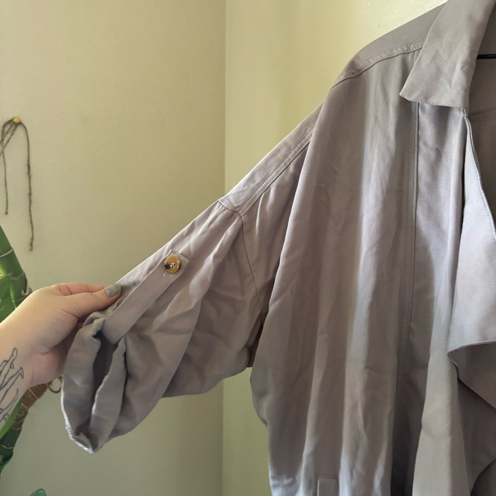 Lulus | Lucky Break Light Grey Oversized Jacket View 5